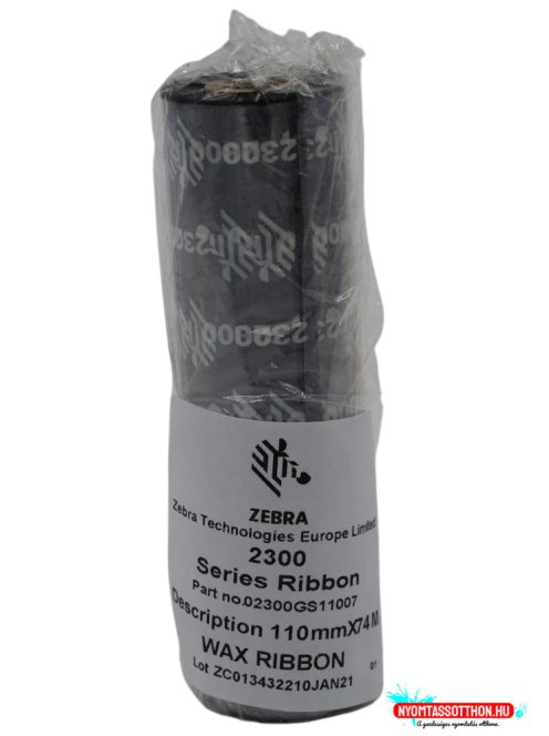 Zebra Z2300 Wax OUT szalag 110mm x 74m