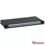  Legrand 032165 19" 1U 24port 24xLC duplex monomódusú toldóval fekete LCS3 optikai patch panel