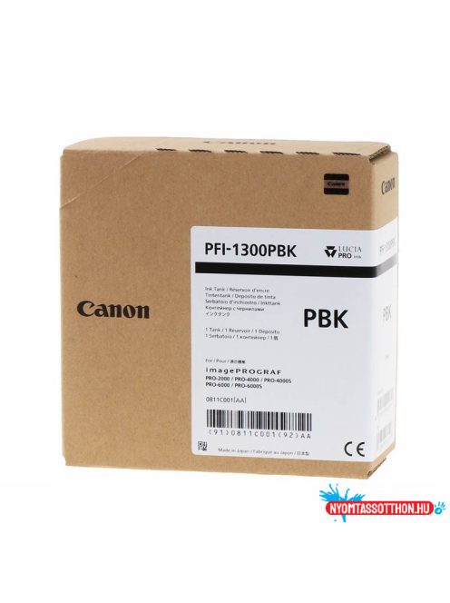 Canon PFI1300 Photo Black tintapatron (Eredeti)