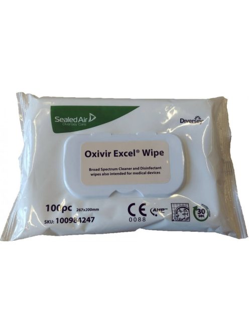 Oxivir Excel Wipe tisztító- és fertőtlenítő kendő 100 db/csomag