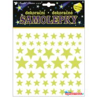 Világítós matrica csillagok, 18x18 cm