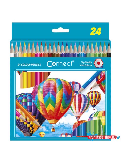 Színes ceruza készlet, hatszögletű Connect 24 klf. szín