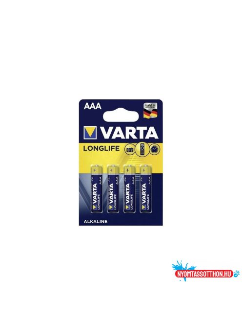 Elem AAA mikro LR03 Longlife 4 db/csomag, Varta