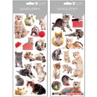 Nagy cicás matrica, 30x12 cm (különböző)