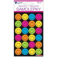 Neon smiley matrica, 4 ív, 15x10 cm