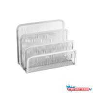 Fémhálós levéltartó 3 rekeszes Fornax, ezüst