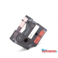   Utángyártott DYMO 18438 f.szalag 12mm x 5,5m piros-fekete #S0718450