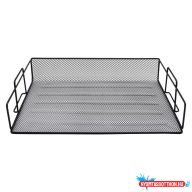 Fémhálós irattálca 1 szintes lapos Bluering® fekete