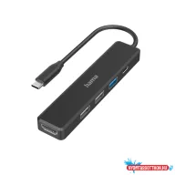   Hama USB-C dokkoló adapter 5in1 (USB 3.2, USB 2.0, HDMI, USB-C), szürke (200117)