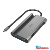   Hama USB-C dokkoló adapter 7in1 (3x USB, 2x USB-C, HDMI, LAN, PD) (200143)