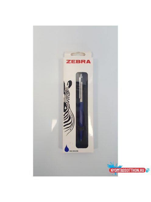 Golyóstoll nyomógombos 0,7mm, dobozban kék test, Zebra 901, írásszín kék