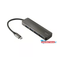 Trust Halyx USBC To 4 Port USBA 3.2 Gen1 Hub    szürke