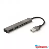 Trust Halyx Aluminium 4Port Mini USB Hub    Silver