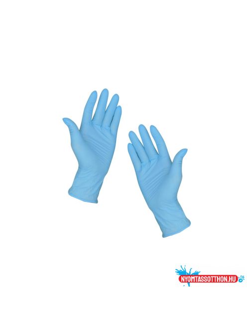 Gumikesztyû nitril púdermentes M 100 db/doboz, GMT Super Gloves kék