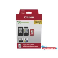   Canon PG-510 (1x9ml) + CL-511 (1x9ml) + 50 lap GP501 10x15 fényes fotópapír Multipack (Eredeti)