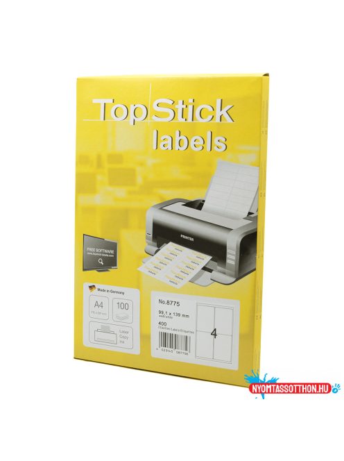 Etikett címke, 99,1 x139mm,univerzális 4 címke/ív, 100 ív/doboz,