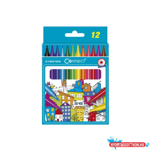 Rostirón, filctoll készlet, Connect háromszög alakú megfogóval, 12 klf. szín