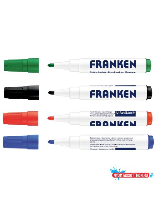 Táblamarker készlet, 1-3mm, kerek, antibakteriális Franken, 4 különféle szín