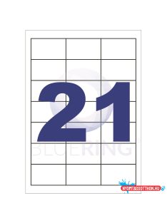   Etikett címke, 63x39,5mm, 100 lap, 21 címke/lap Bluering(R)