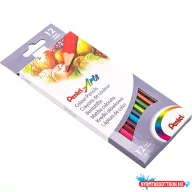   Színes ceruza készlet, hatszögletû Pentel 12 különféle szín