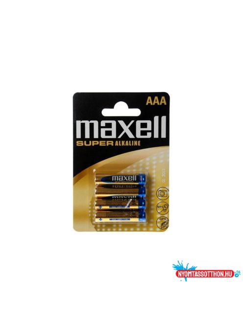 Elem AAA mikro LR3 1,5V Super tartós alkaline 4 db/csomag, Maxell