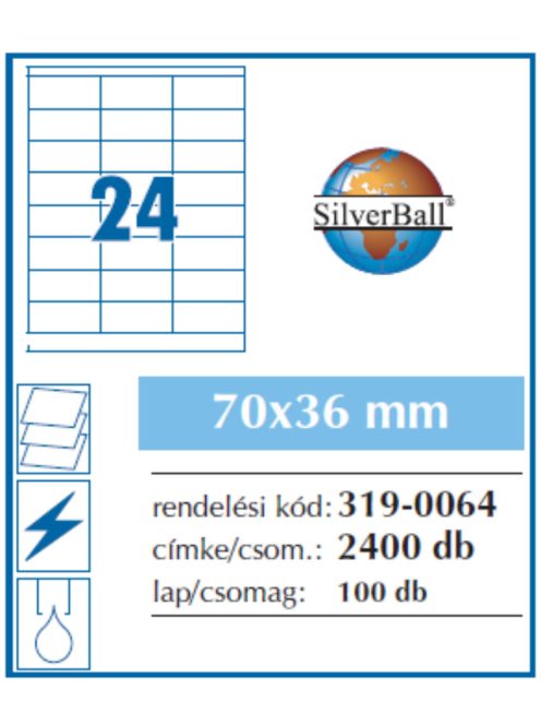 Etikett 70x36mm 24 címke/lap 100 ív/doboz