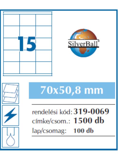 Etikett 70x50,8mm 15 címke/lap 100 ív/doboz