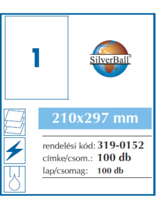 Etikett 210x297mm 1 címke/lap 100 ív/doboz