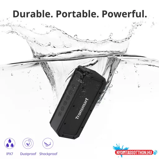 Tronsmart Force+ Element (40W,hordozható, IPX7), Fekete, hangszóró
