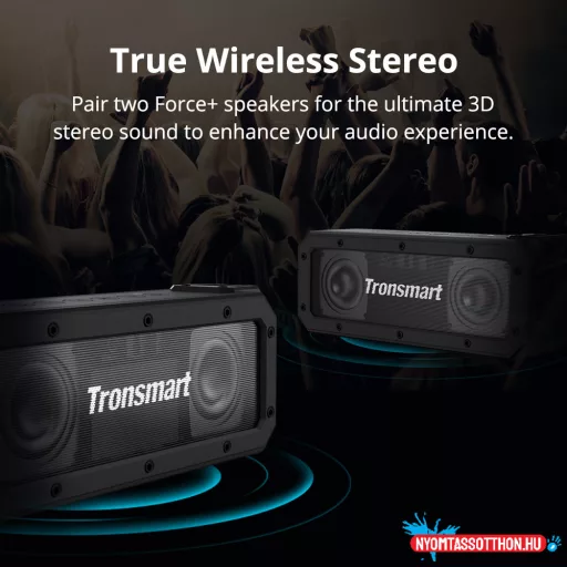 Tronsmart Force+ Element (40W,hordozható, IPX7), Fekete, hangszóró