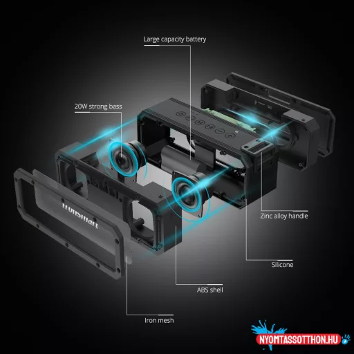 Tronsmart Force+ Element (40W,hordozható, IPX7), Fekete, hangszóró