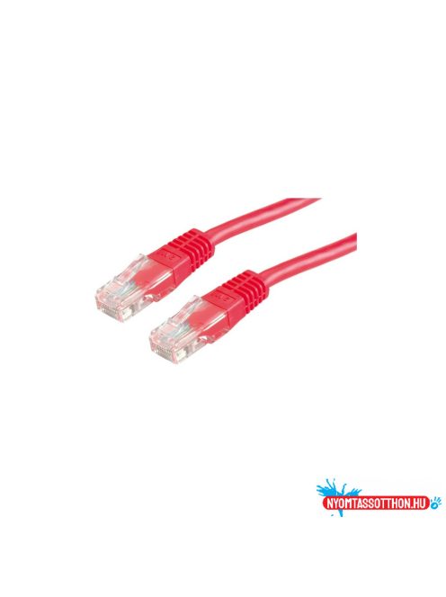 Kábel UTP CAT5e, 0,5m, Roline piros