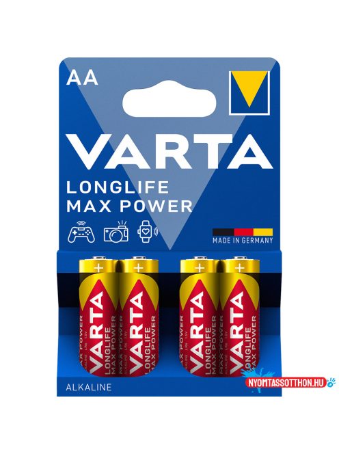 Elem AA ceruza LR06 Longlife Max Power 4 db/csomag, Varta