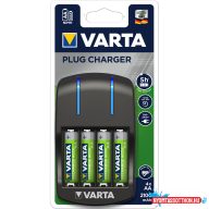 Elemtöltõ, akku Plug töltõ + 4 db AA 2100 mAH Varta
