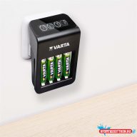 Elemtöltõ, akku LCD Plug töltõ + 4 db AA 2100 mAH Varta