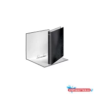   Gyûrûskönyv A4, Maxi 4cm, 2 gyûrû, D alakú, karton Leitz Wow fekete