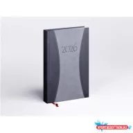   Határidőnapló Prémium A B/5, heti krémszínű lapokkal szürke Realsystem 2026.