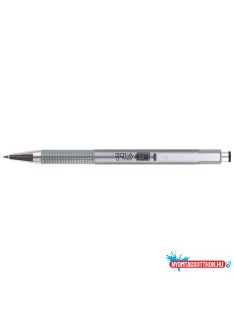  Golyóstoll 0,7mm, metál ezüst test, Zebra F301A, írásszín kék