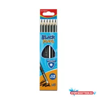   Grafitceruza HB, radíros, háromszögletû 12 db/bliszter Keyroad Black