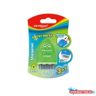   Hegyezõ 1 lyukú radírral és porkefével Keyroad Rocky Docky vegyes színek