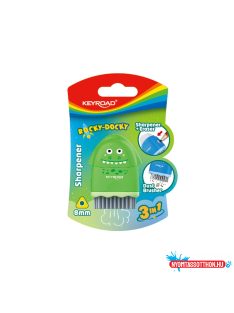   Hegyezõ 1 lyukú radírral és porkefével Keyroad Rocky Docky vegyes színek