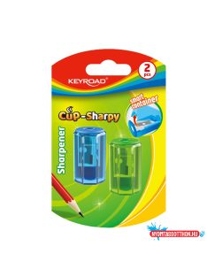   Hegyezõ 1 lyukú tartályos 2 db/bliszter Keyroad Cup Sharpy vegyes színek