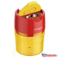   Hegyezõ 2 lyukú tartályos, fedeles, fém belsõvel 12 db/display Keyroad Robby vegyes színek