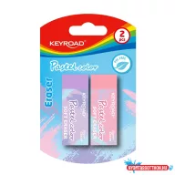   Radír, PVC mentes 2 db/bliszter Keyroad Pastel Color vegyes színek