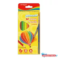   Színes ceruza készlet akvarell, háromszögletû ecsettel Keyroad Aqua Fun 12 különféle szín