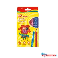   Színes ceruza készlet vastag, háromszögletû Keyroad Jumbo 12 különféle szín