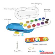   Vízfesték készlet 12 darabos, ecsettel és fehér fedõfestékkel Keyroad vegyes színek