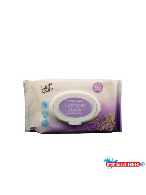 Toalettpapír nedves 60 lap/csomag Well Done Lavender