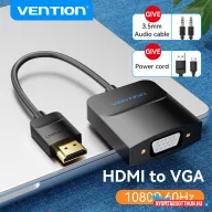   VENTION HDMI to VGA Converter with FeM Audio Port and Power Supply 0.15M Black