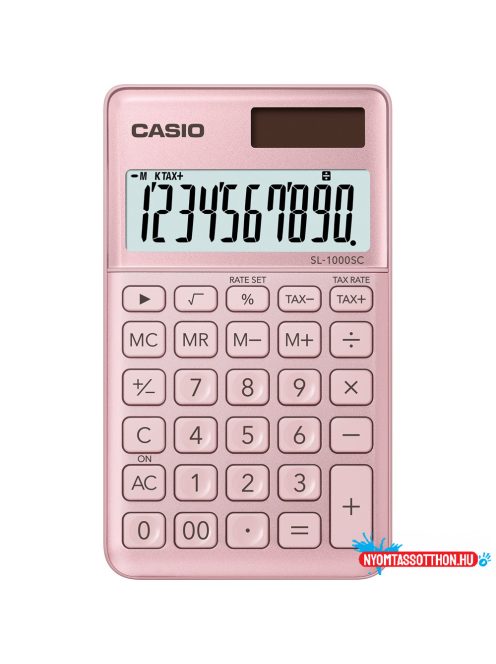 Zsebszámológép 10 digit Casio SL 1000 világos rózsaszín